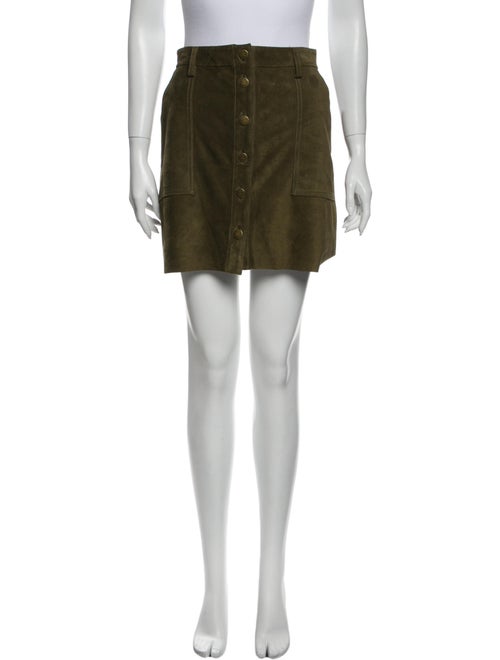 Current/Elliott Leather Mini Skirt Green