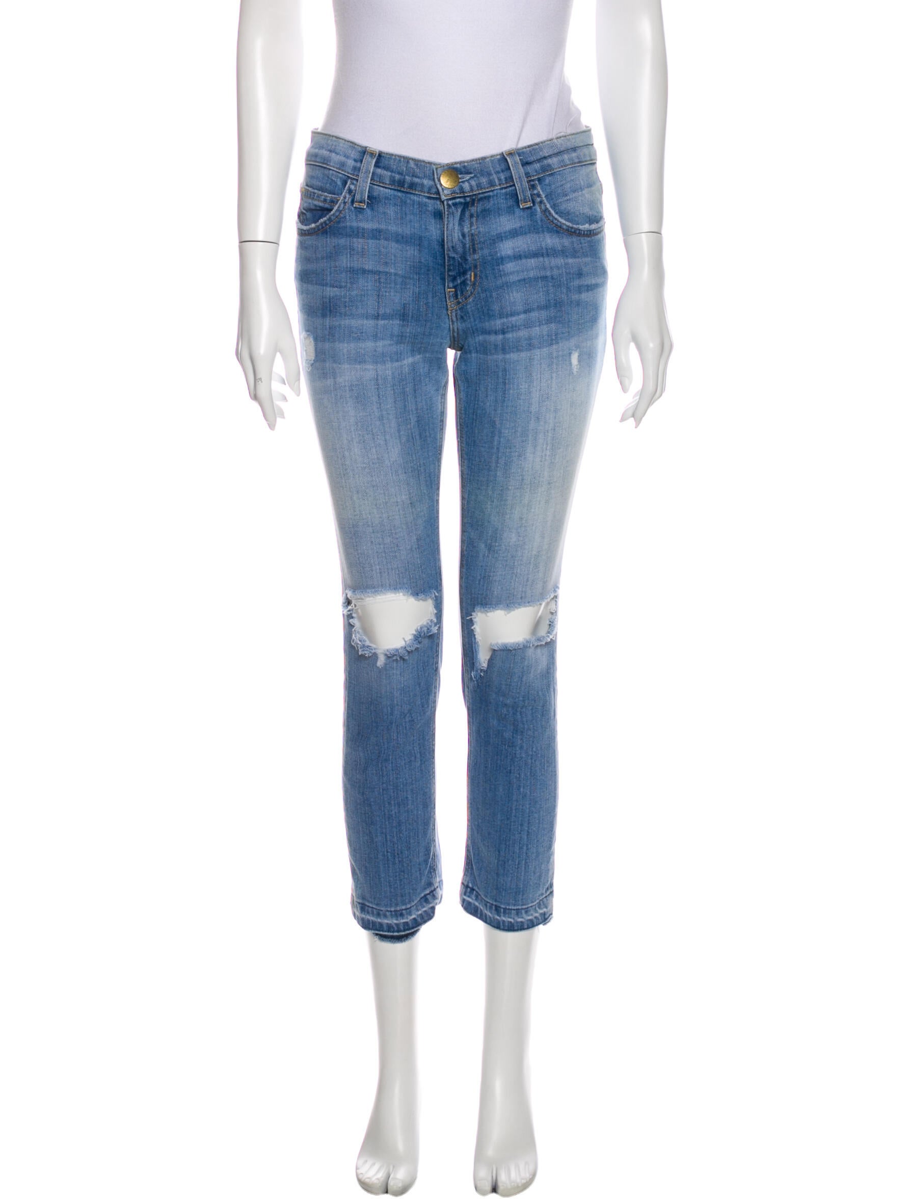 Current/Elliott Mid-Rise Straight Leg Jeans