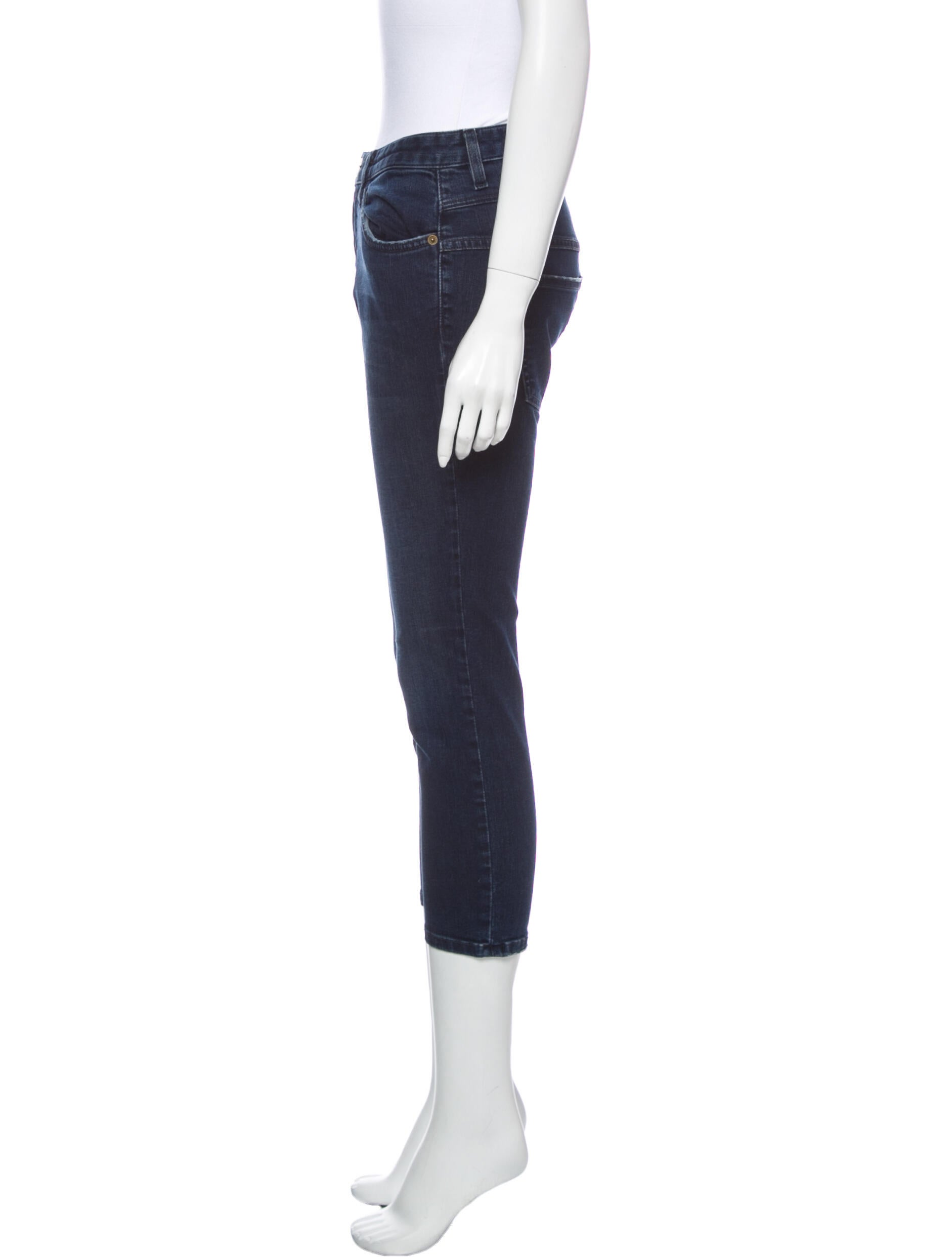 Current/Elliott Mid-Rise Straight Leg Jeans