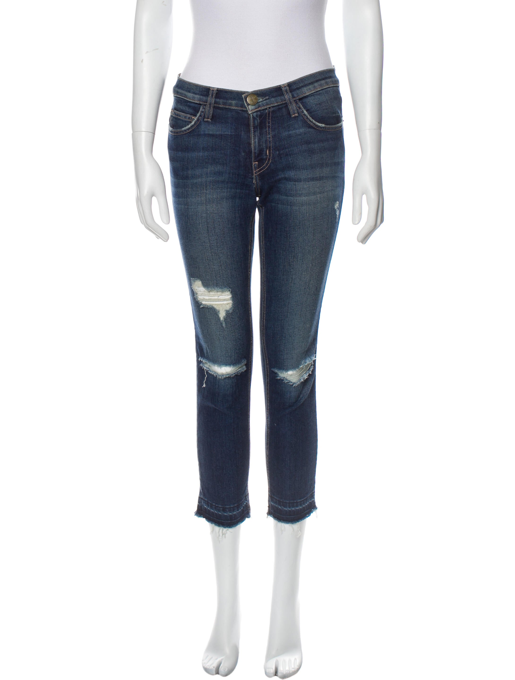 Current/Elliott Mid-Rise Straight Leg Jeans