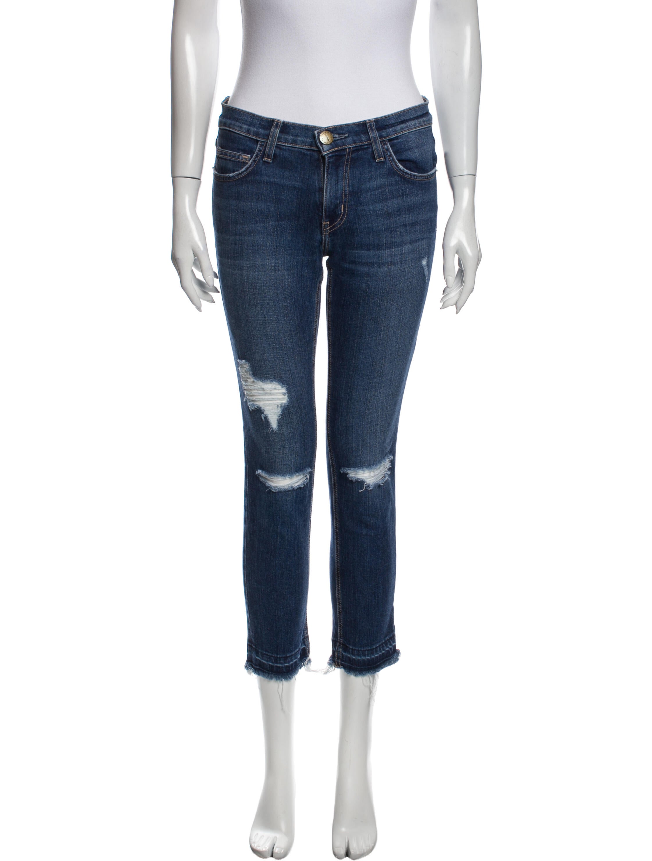 Current/Elliott Mid-Rise Straight Leg Jeans