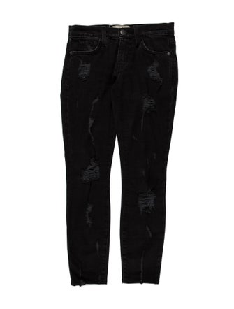 Current/Elliott The Stiletto Black Shredded Skinny Leg Jeans