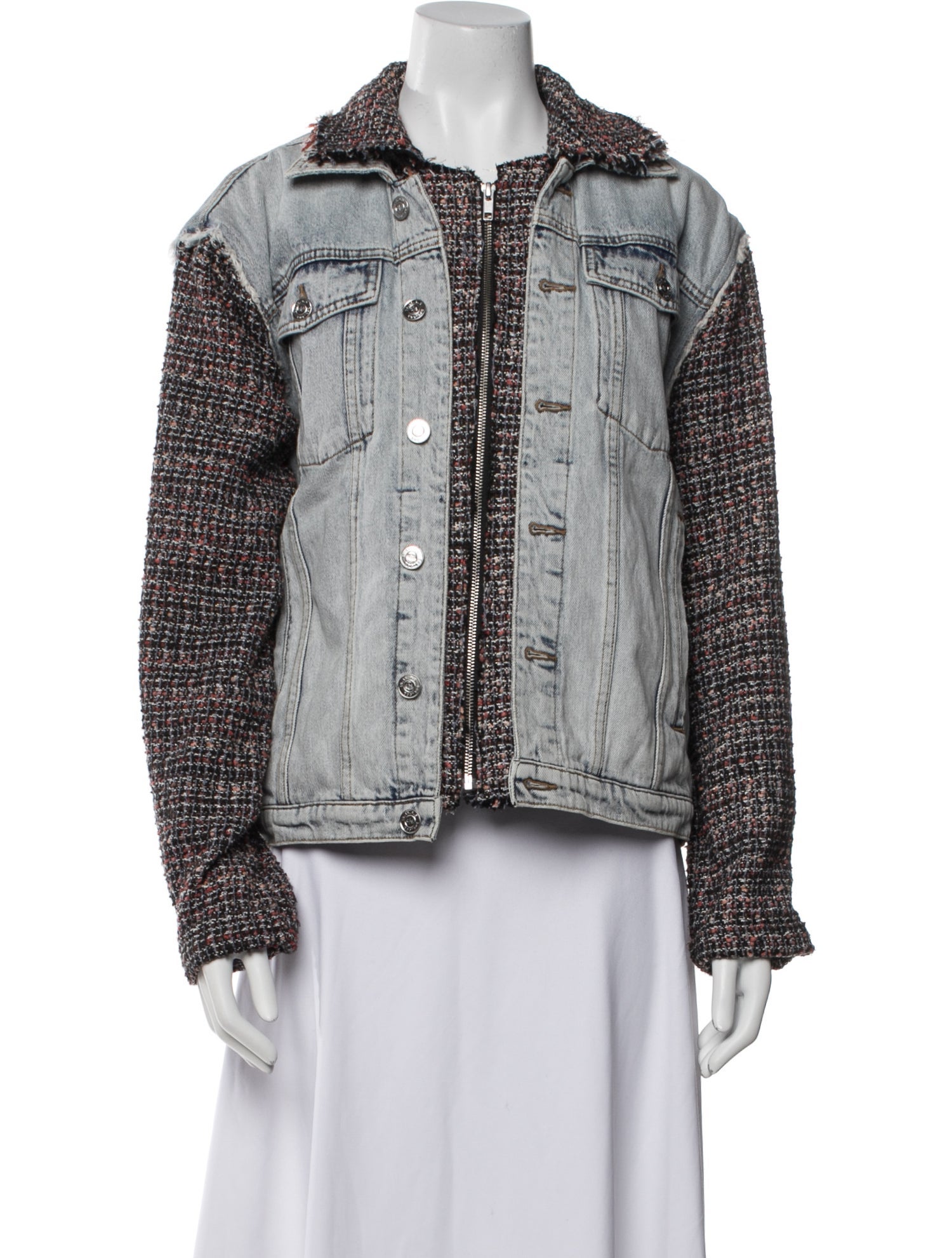 Current/Elliott Tweed Pattern Denim Jacket