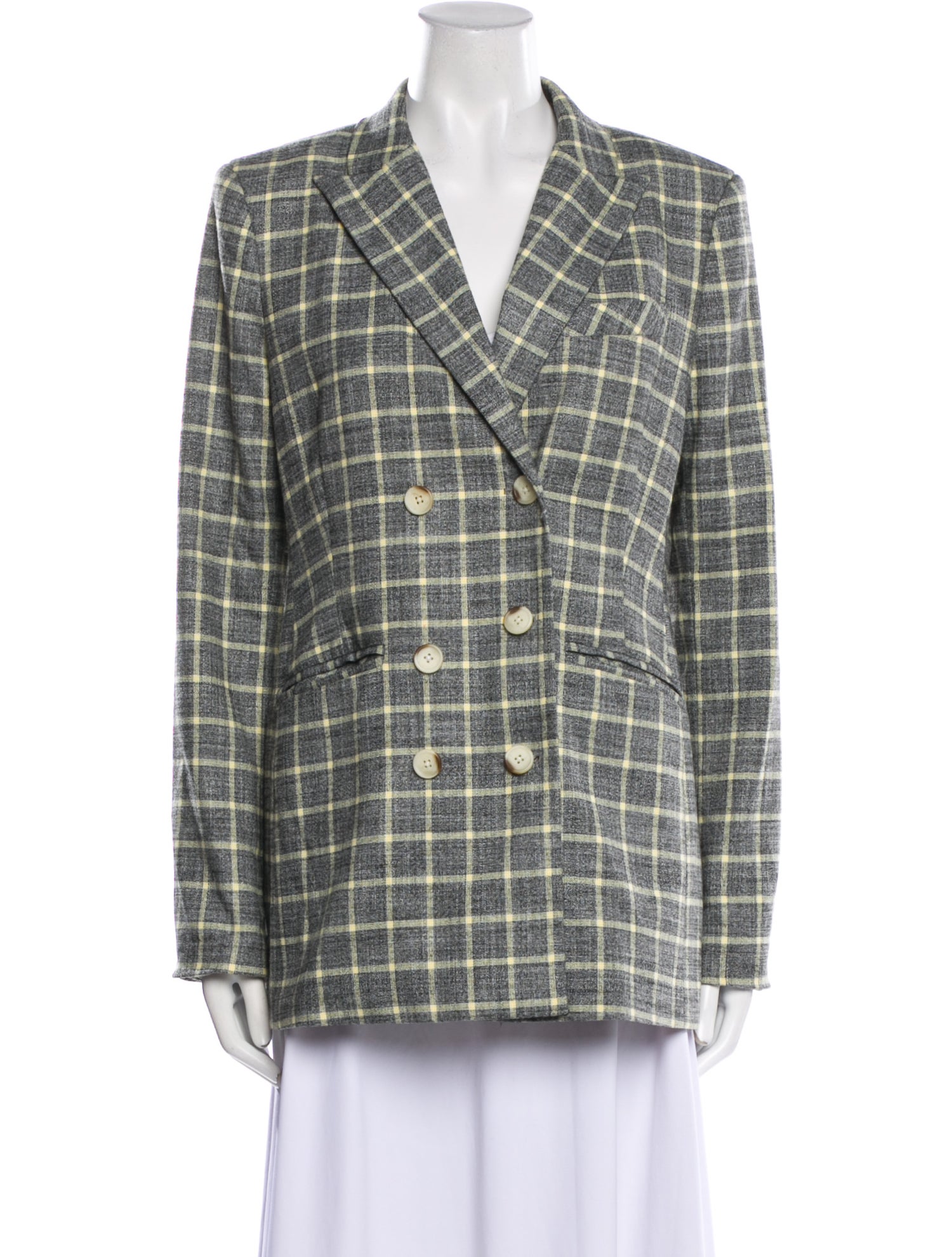 Current/Elliott Plaid Print Blazer