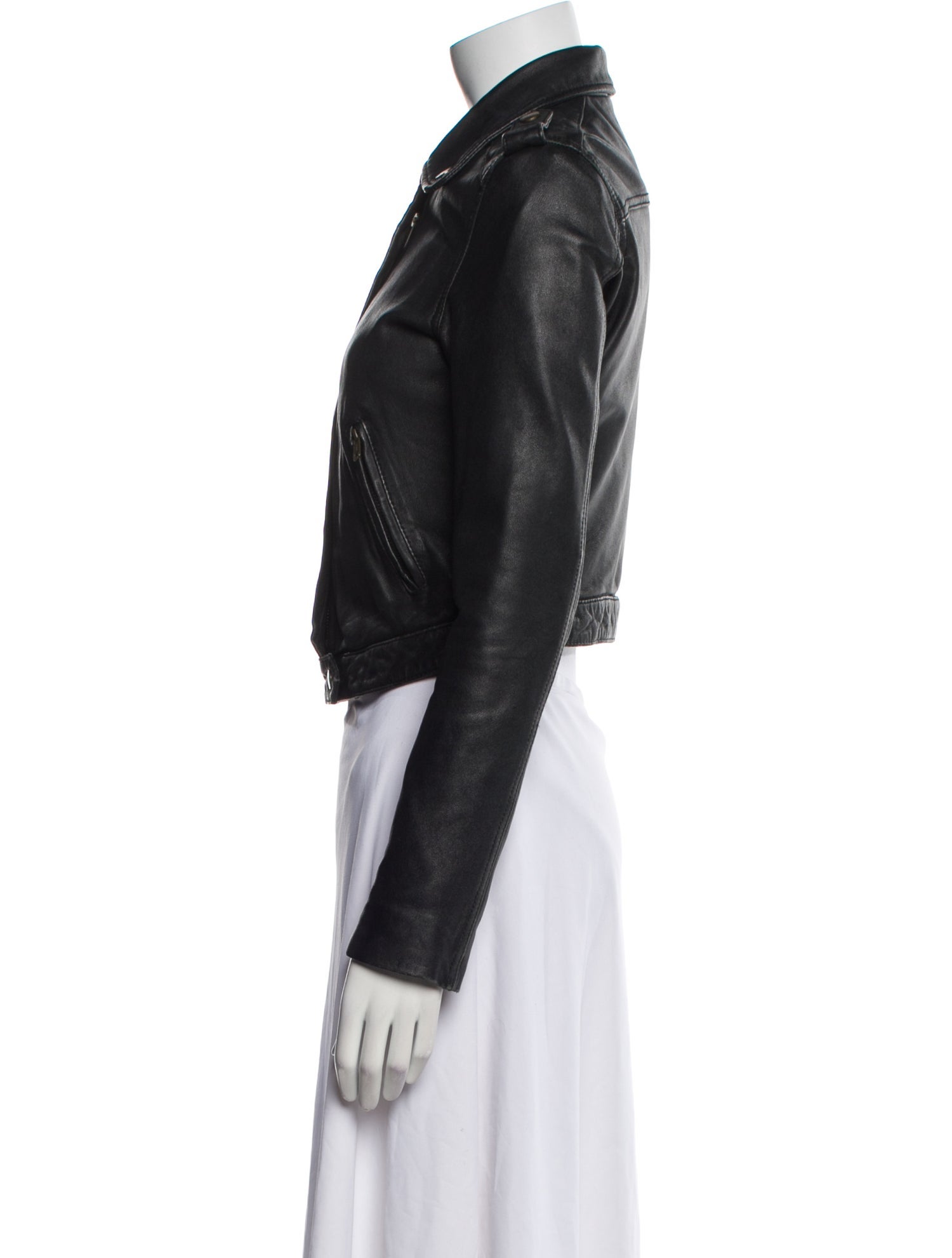 Current/Elliott Lamb Leather Biker Jacket