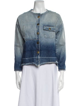 Current/Elliott Plaid Print Denim Jacket