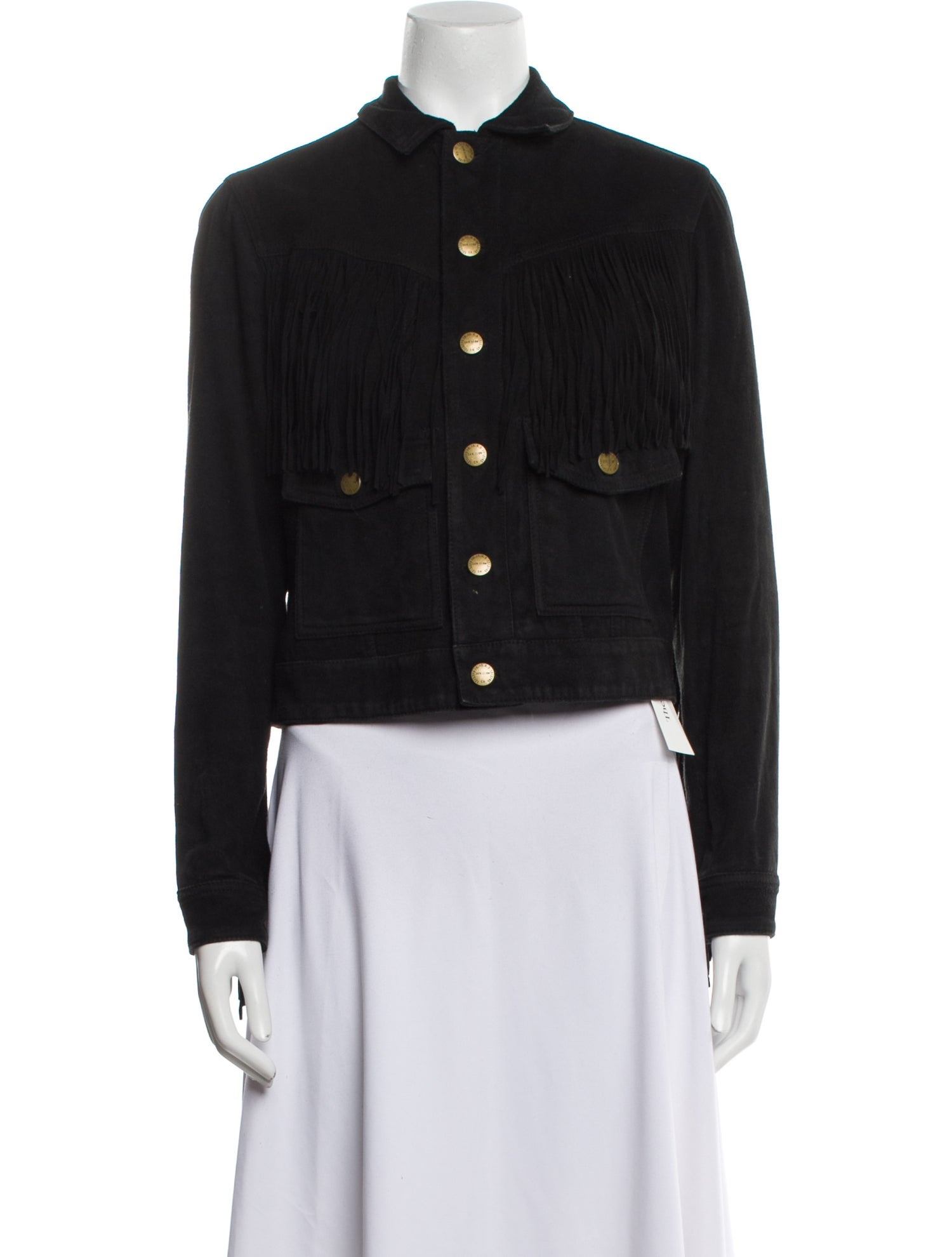 Current/Elliott Lamb Leather Denim Jacket