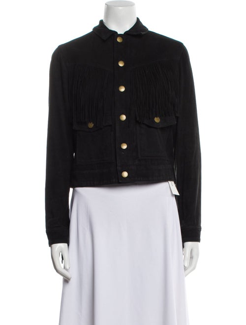 Current/Elliott Lamb Leather Denim Jacket