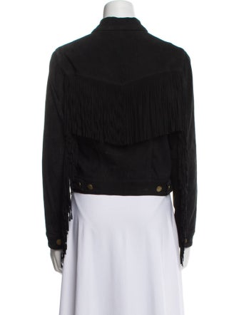 Current/Elliott Lamb Leather Denim Jacket