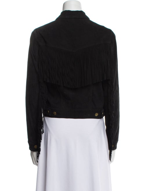 Current/Elliott Lamb Leather Denim Jacket