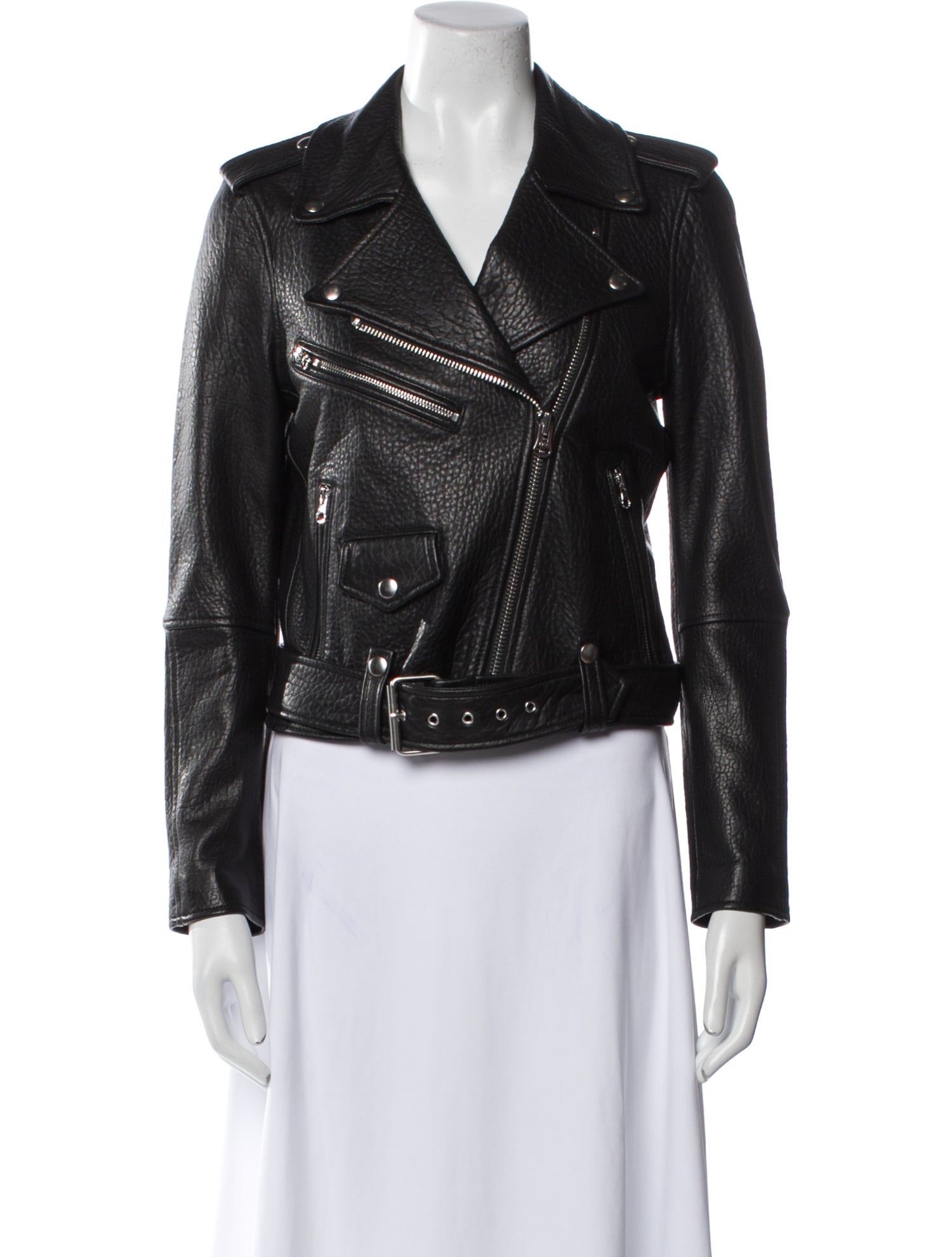 Current/Elliott Lamb Leather Biker Jacket