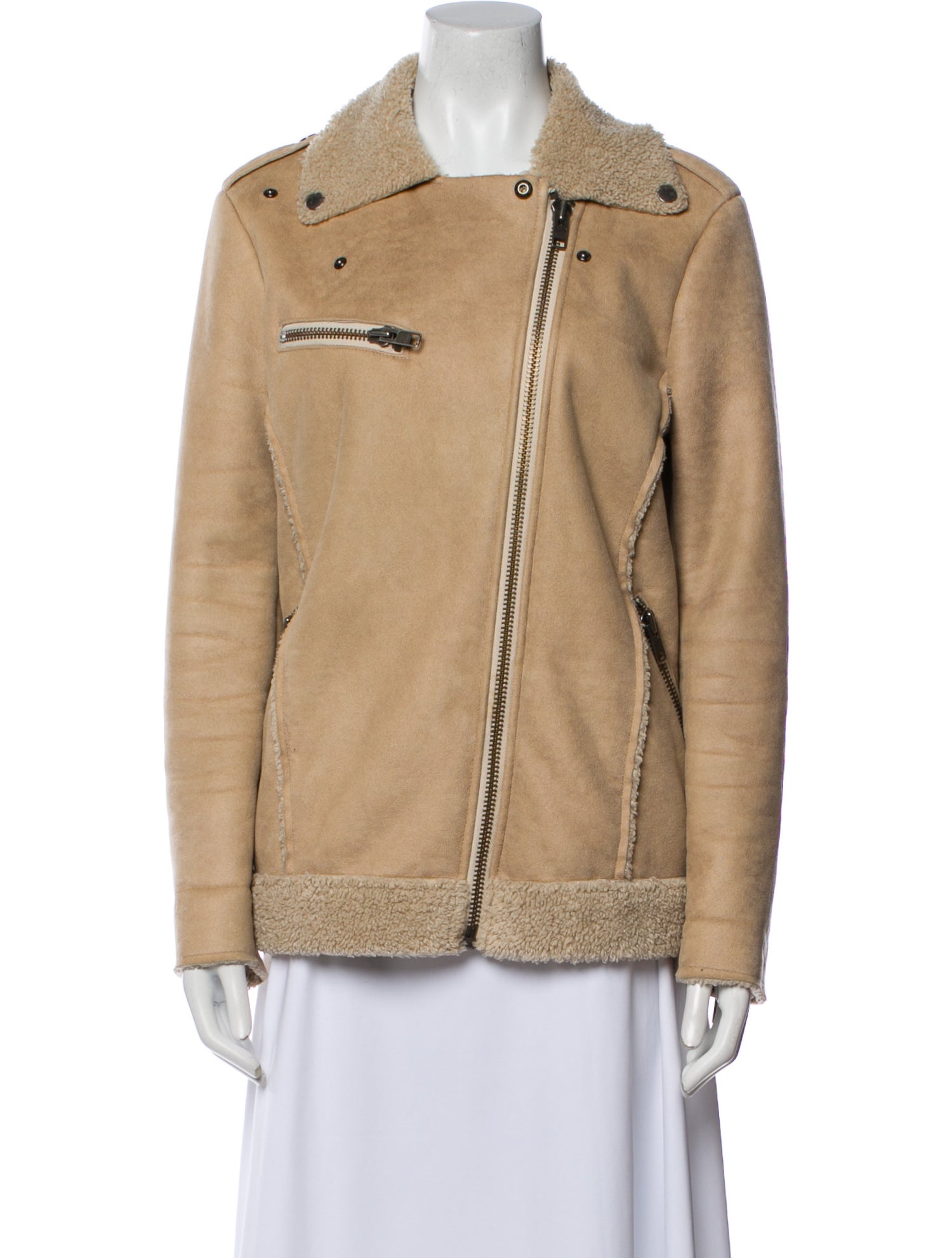 Current/Elliott Faux Shearling Biker Jacket
