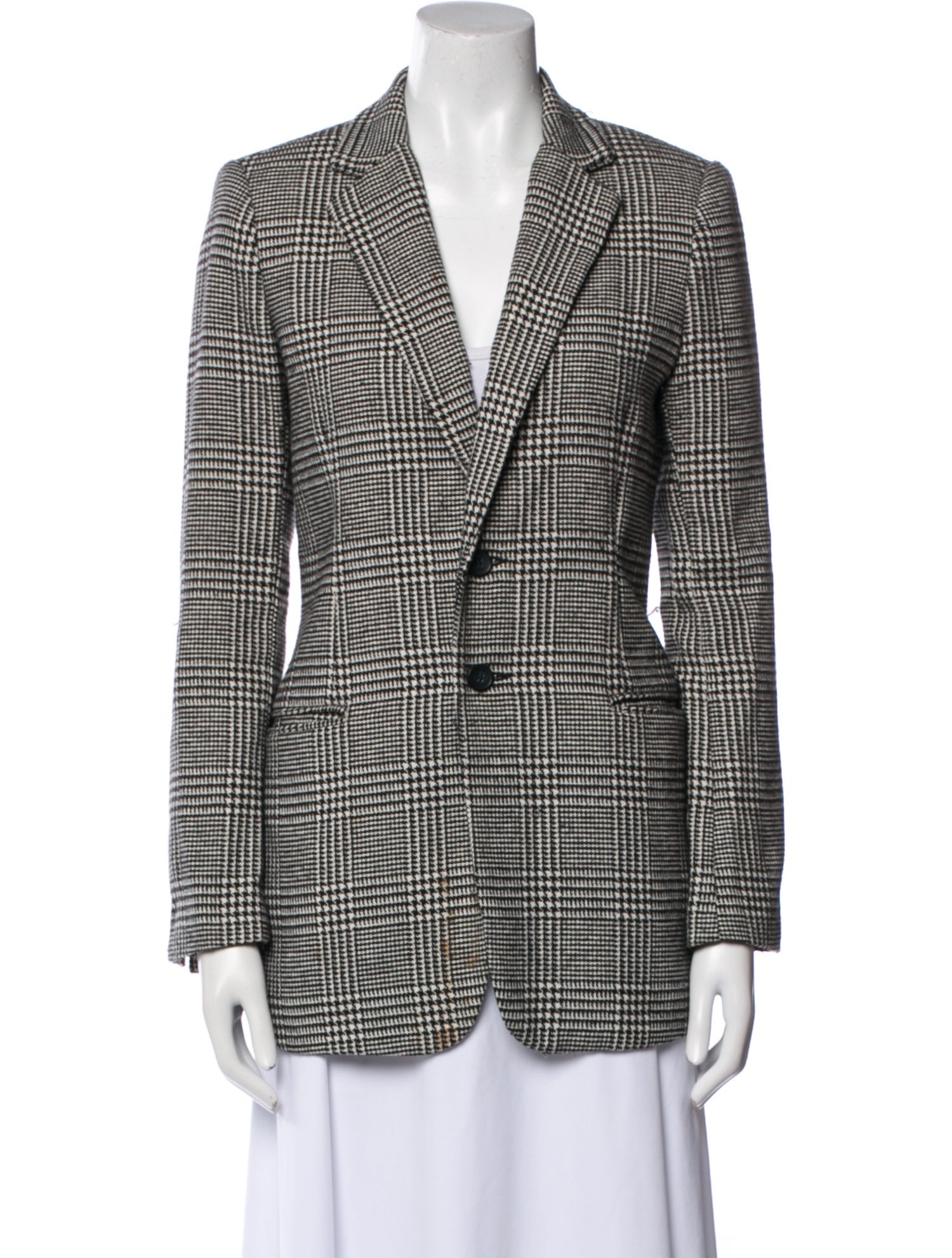 Current/Elliott Plaid Print Blazer