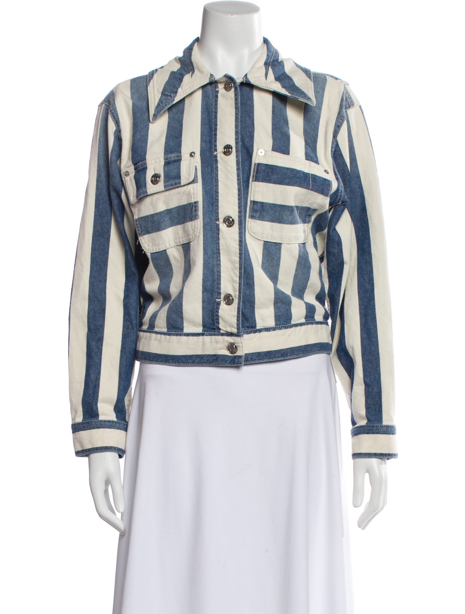 Current/Elliott Striped Denim Jacket