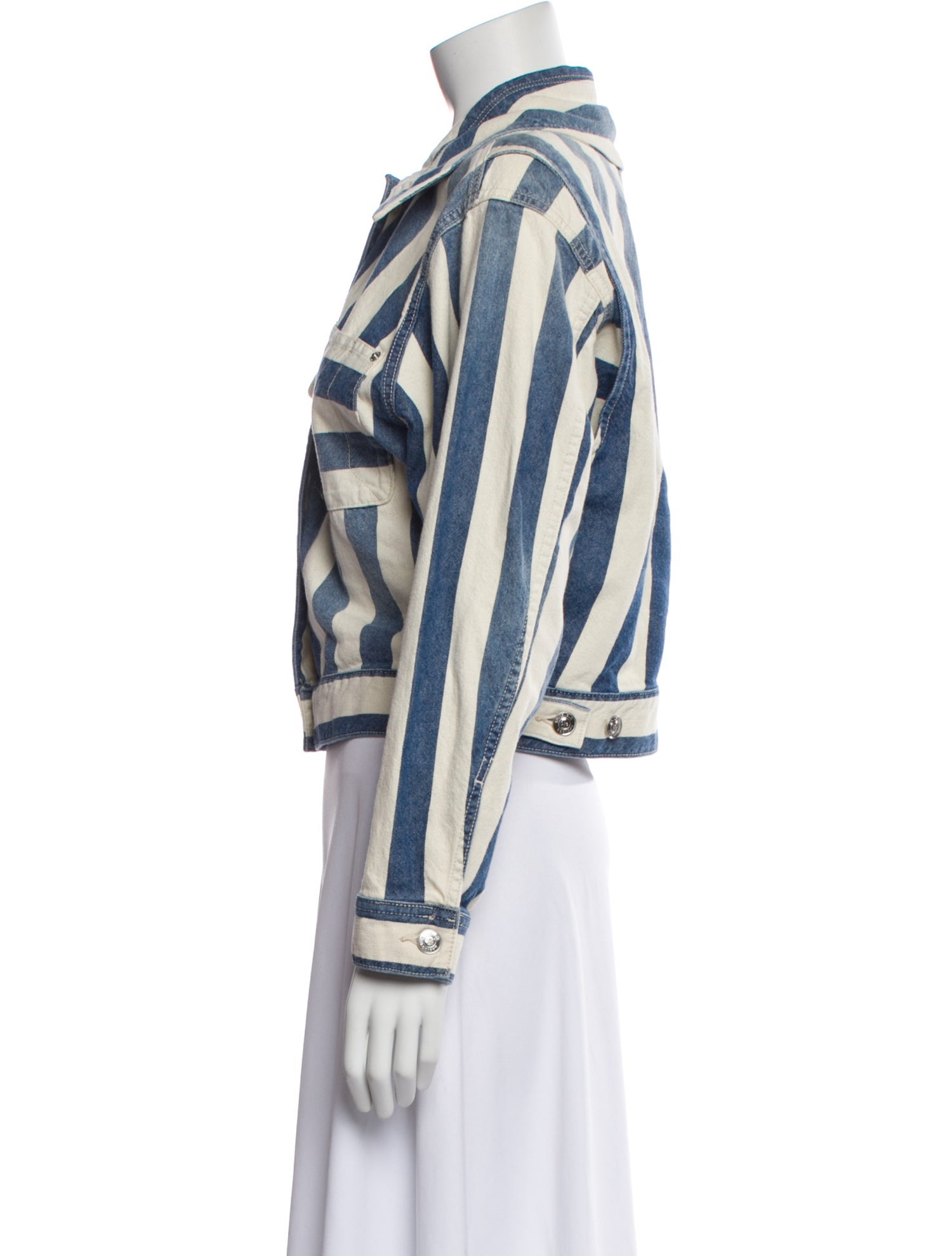 Current/Elliott Striped Denim Jacket