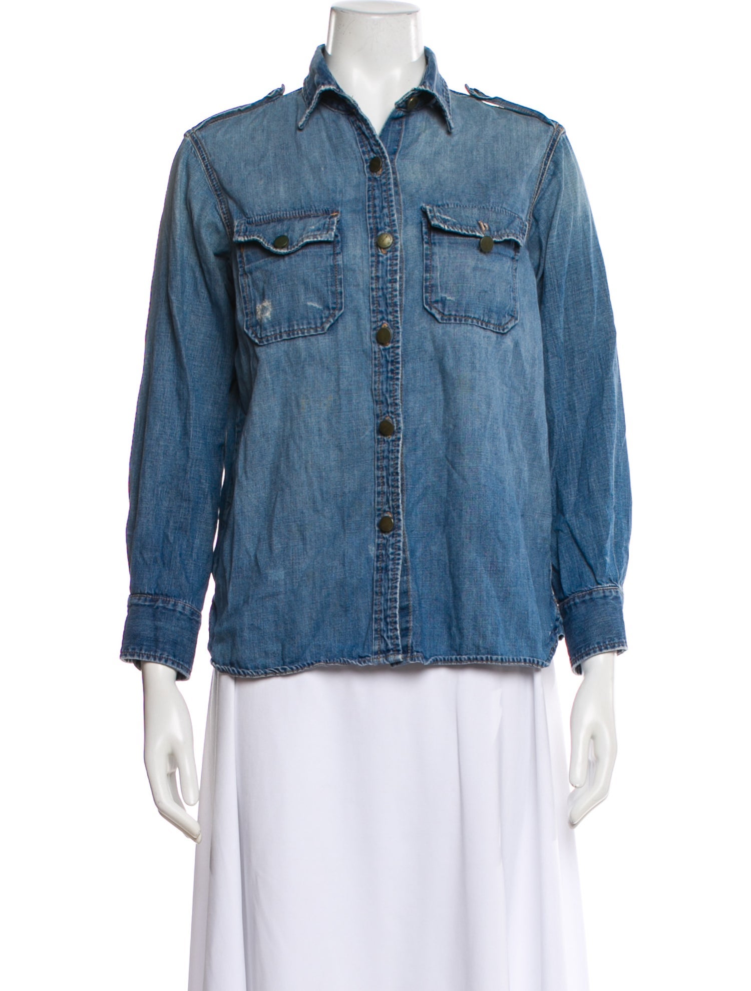 Current/Elliott Long Sleeve Button-Up Top