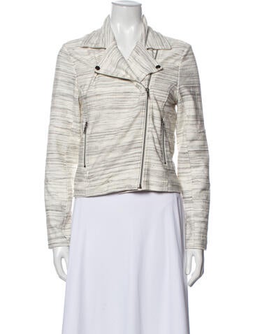 Cupcakes and Cashmere Jackets Striped Biker Jacket S