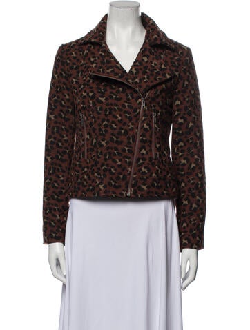 Cupcakes and Cashmere Jackets Animal Print Biker Jacket S