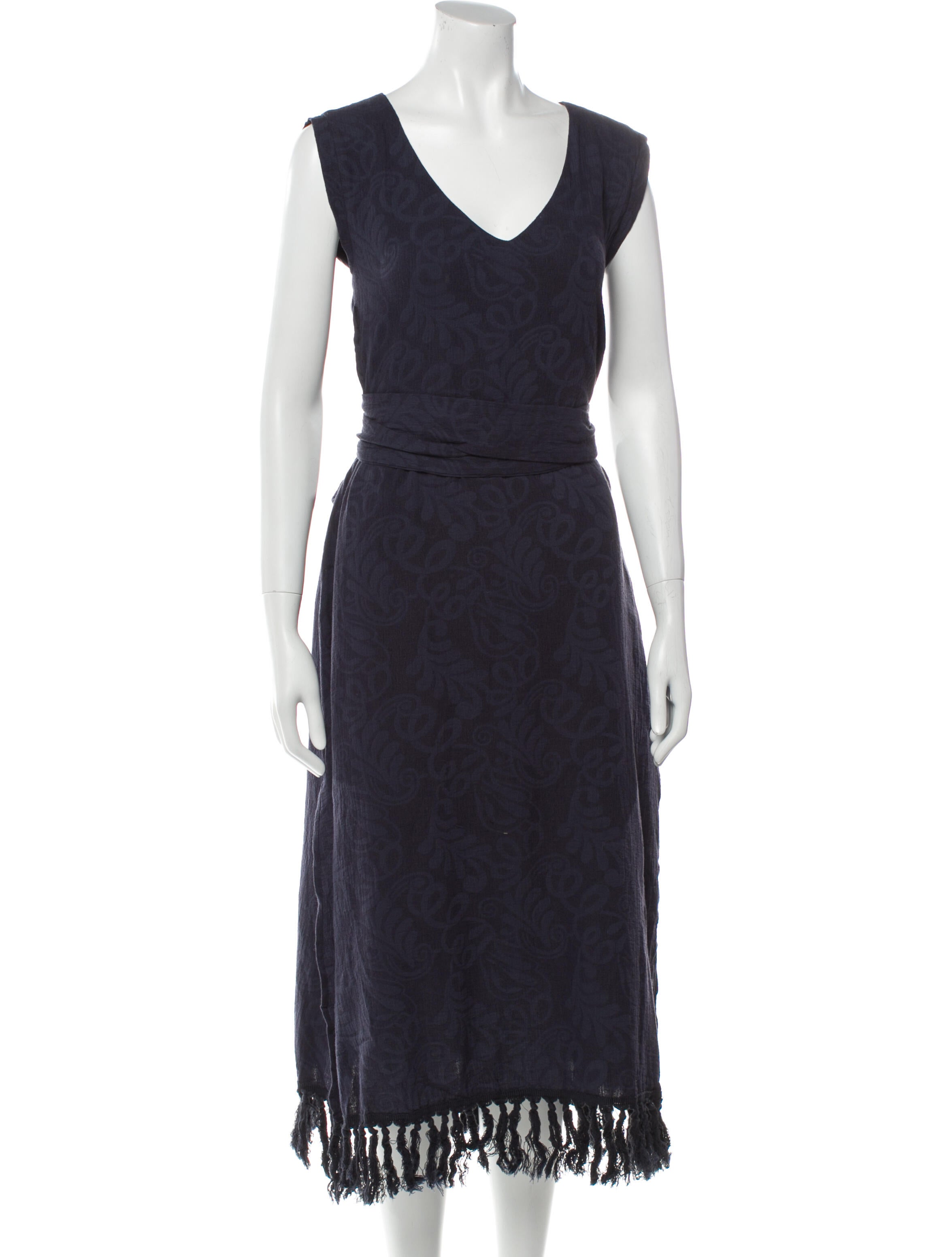 Cupcakes and Cashmere V-Neck Midi Length Dress