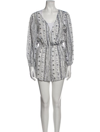 Cupcakes and Cashmere Printed V-Neck Romper