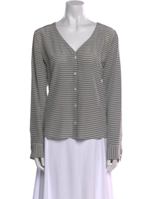 Charlotte Gainsbourg x Current/Elliott Silk Plaid Print Blouse