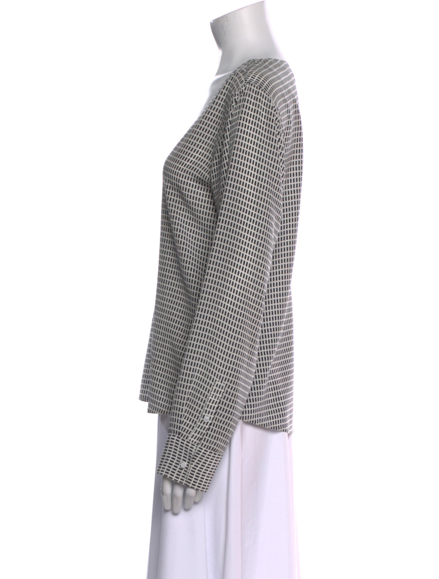 Charlotte Gainsbourg x Current/Elliott Silk Plaid Print Blouse