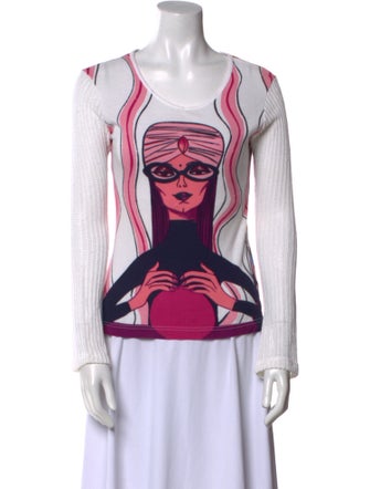 Custo Barcelona Printed Scoop Neck Top