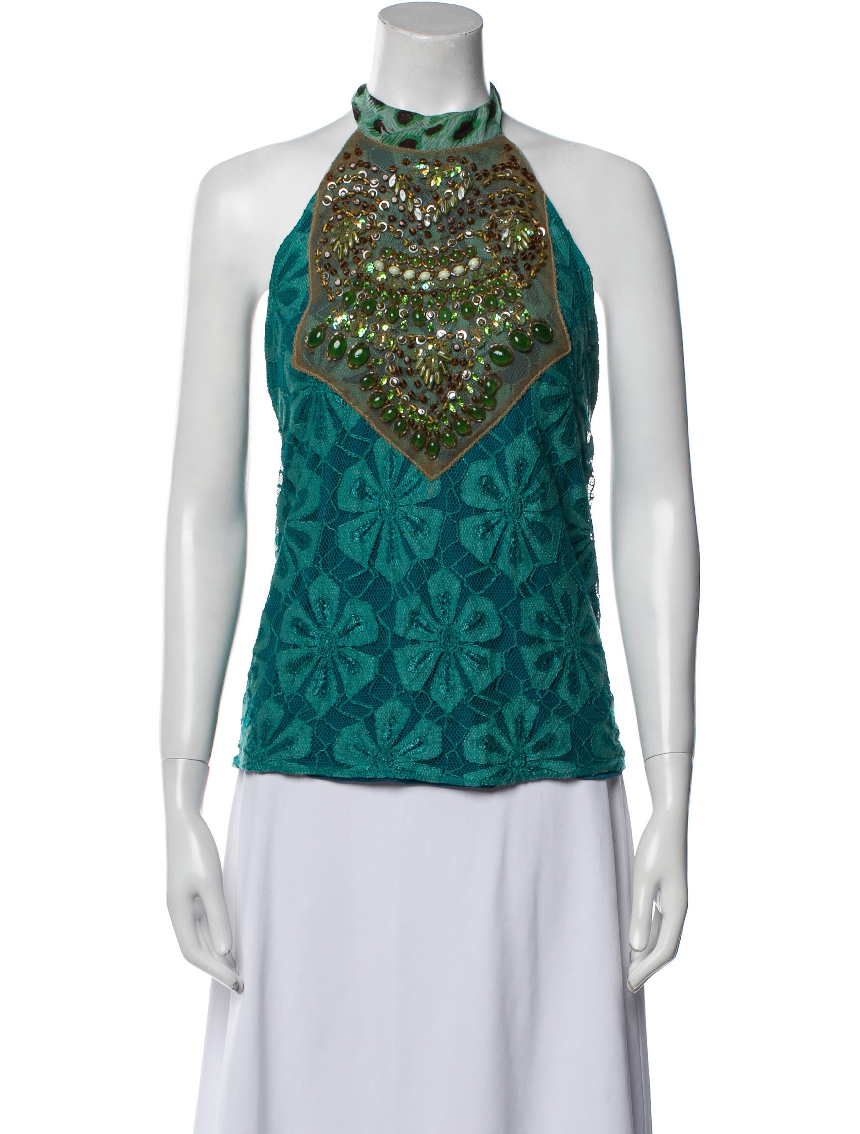 Custo Barcelona Printed Halterneck Blouse