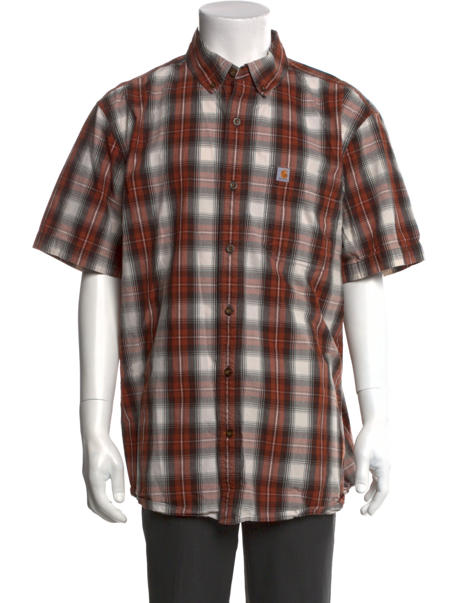 Carhartt Work in Progress Plaid Print Short Sleeve Shirt