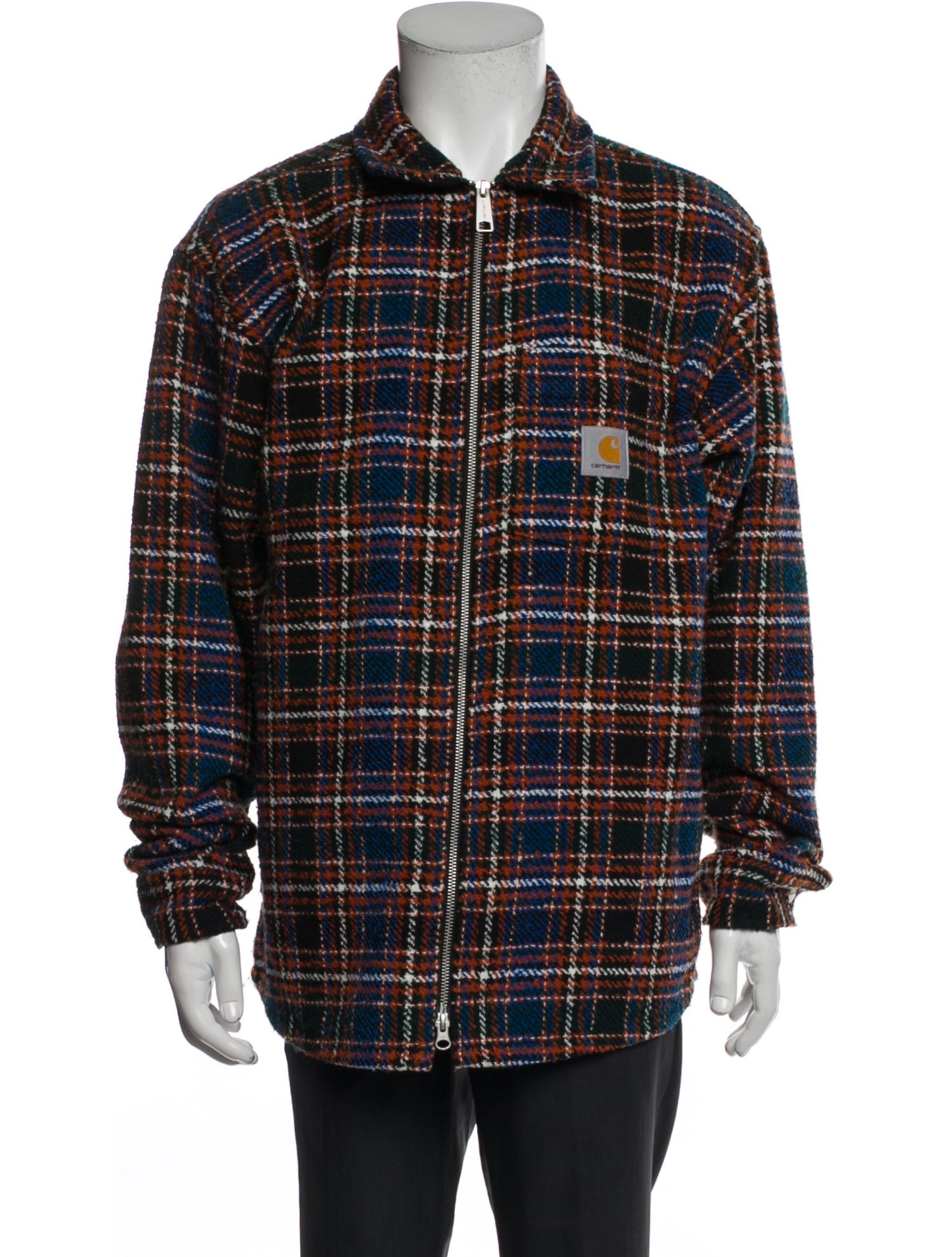 Carhartt Work in Progress Plaid Print Trucker Jacket