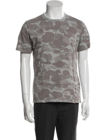 Carhartt Work in Progress T-Shirts Camouflage Print Crew Neck T-Shirt M