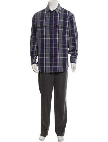 Carhartt Work in Progress Casual Shirts Plaid Print Long Sleeve Shirt L