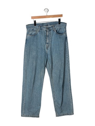 Pre-owned Carhartt Mid-rise Straight Leg Jeans In Blue