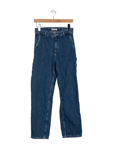 Pre-owned Carhartt Mid-rise Straight Leg Jeans In Blue