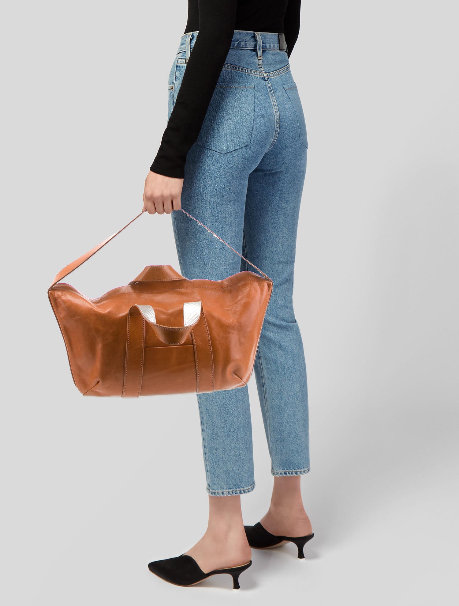 Cosmic Wonder Light Source Leather Tote Bag - Brown Totes 