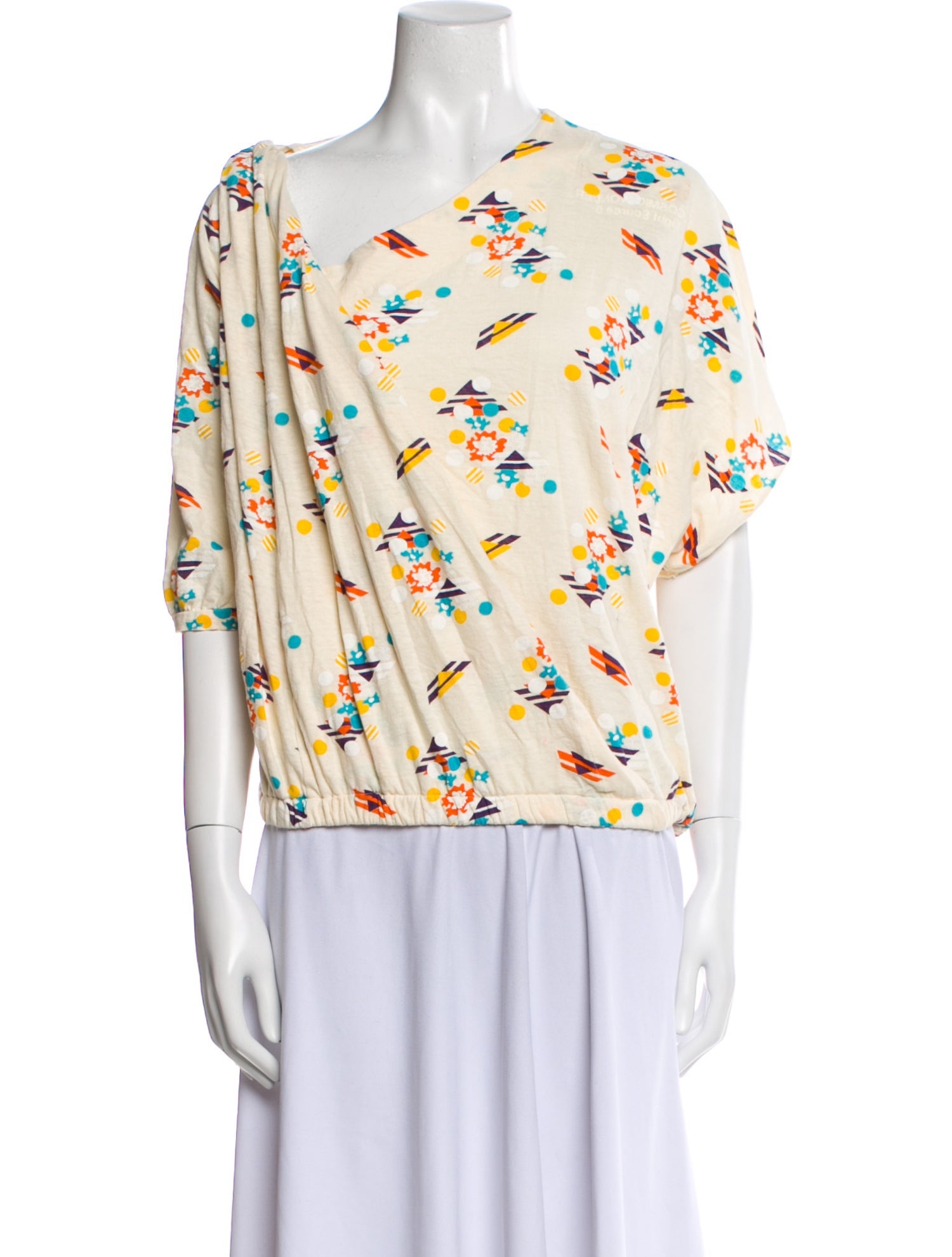 Cosmic Wonder Light Source Floral Print One-Shoulder Blouse