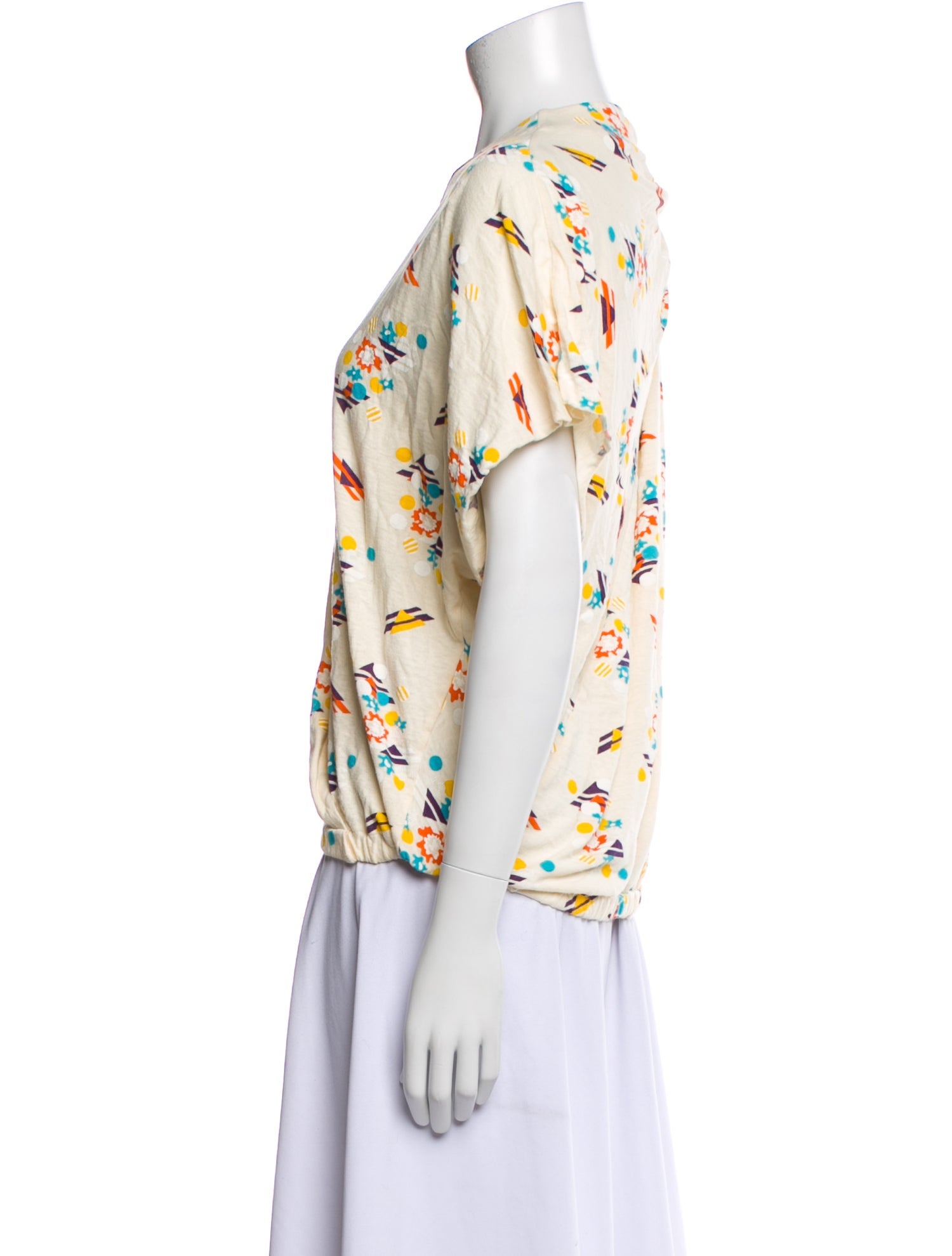 Cosmic Wonder Light Source Floral Print One-Shoulder Blouse