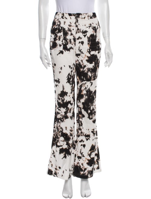 Cynthia Rowley Printed Flared Pants Black