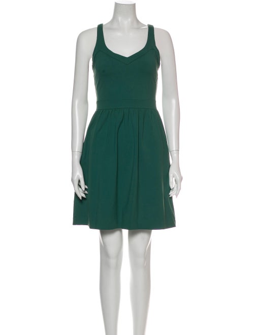 Cynthia Rowley V-Neck Mini Dress Green