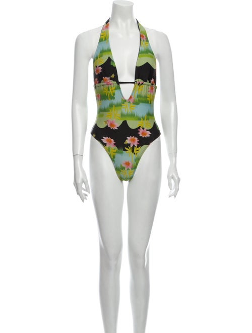 Cynthia Rowley Printed One-Piece Green