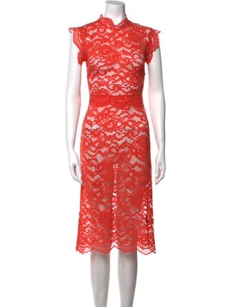 Cynthia Rowley Lace Pattern Midi Length Dress
