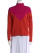 Cynthia Rowley Colorblock Pattern Turtleneck Sweater