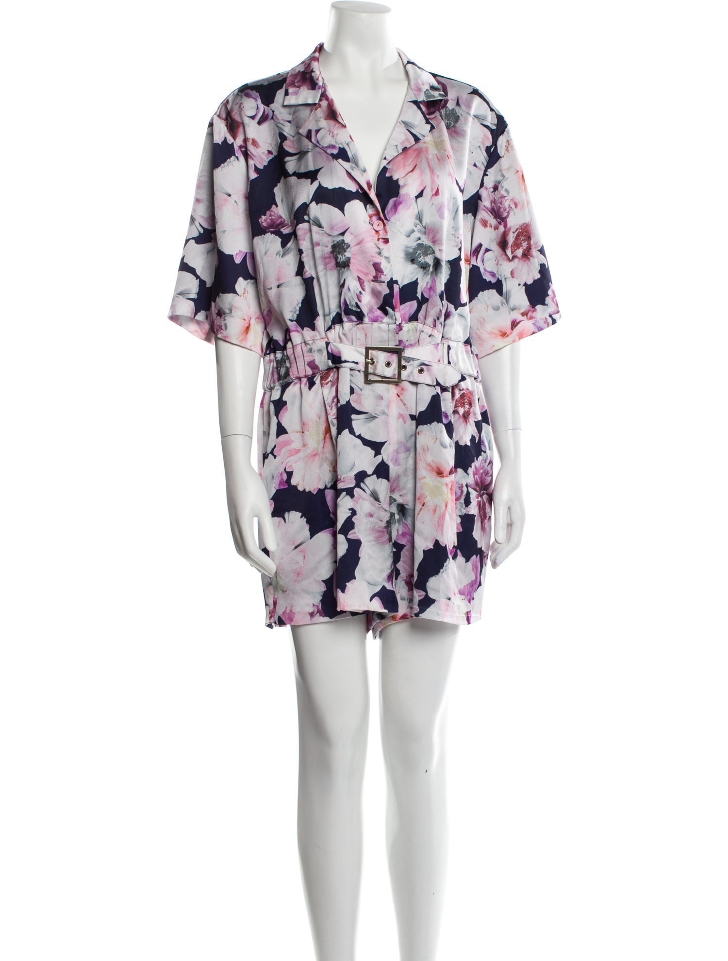 Cynthia Rowley Floral Print V-Neck Romper
