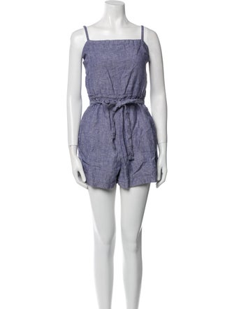 Cynthia Rowley Linen Square Neckline Romper