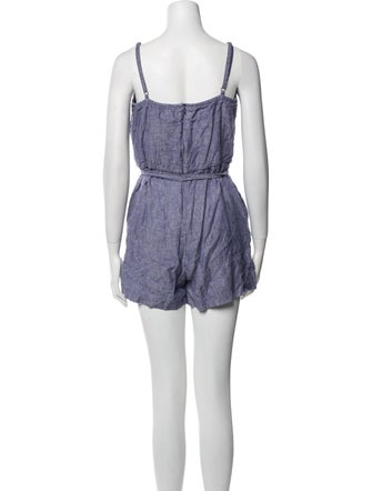Cynthia Rowley Linen Square Neckline Romper