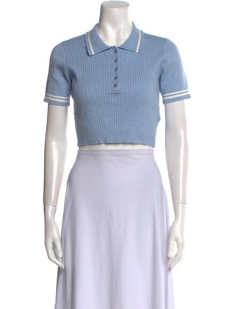 Cynthia Rowley Short Sleeve Crop Top