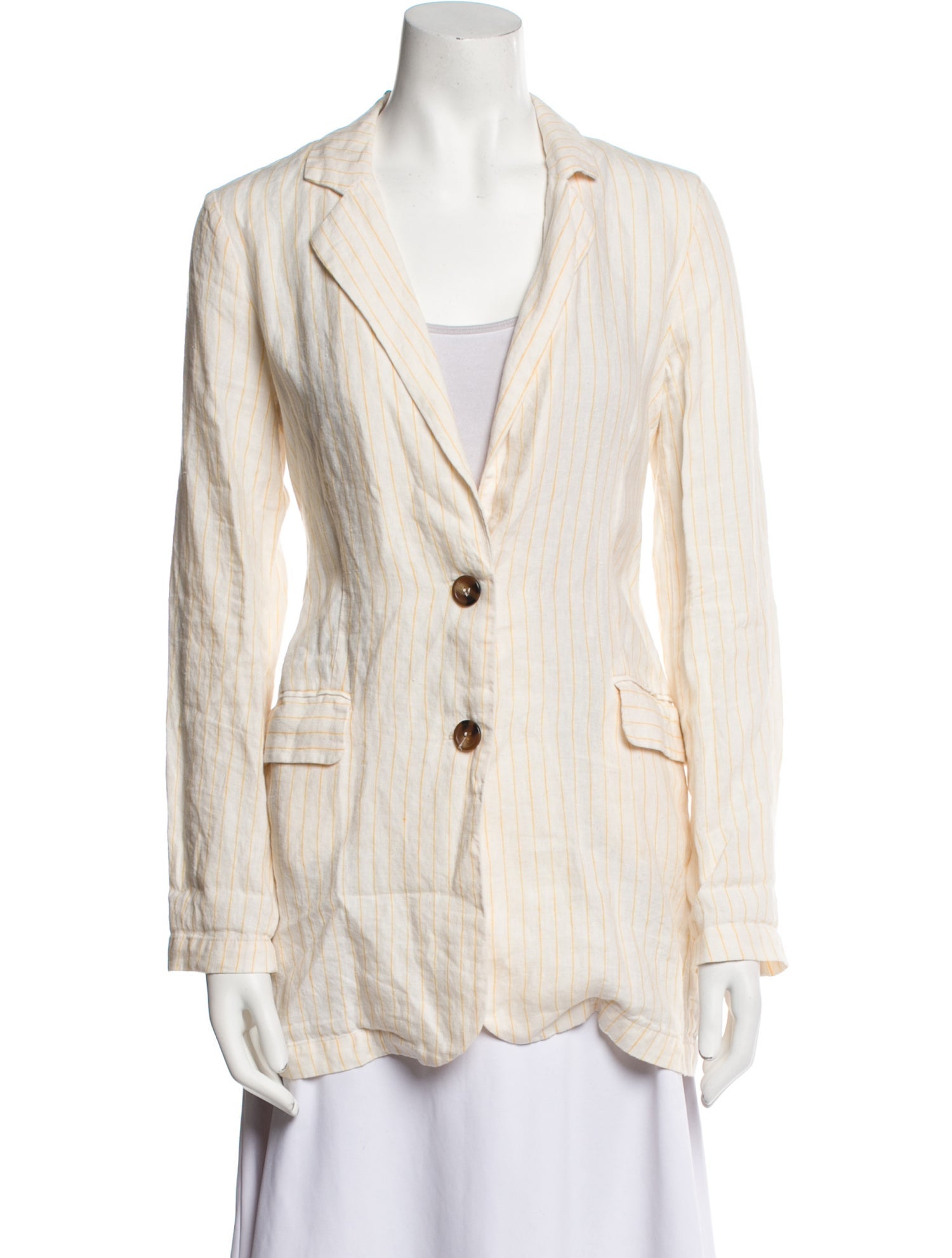 Cynthia Rowley Linen Striped Blazer