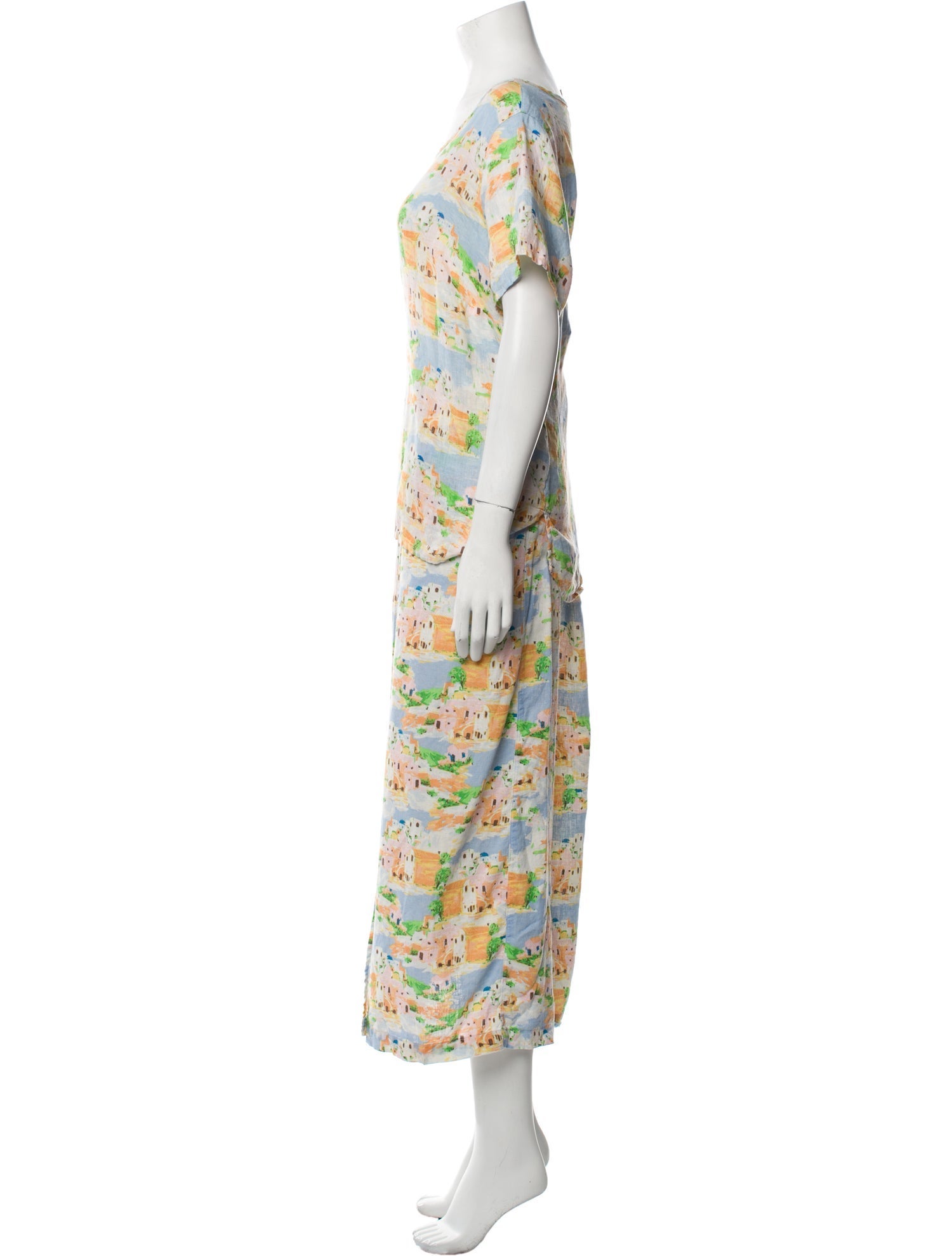 Cynthia Rowley Linen Printed Skirt Set