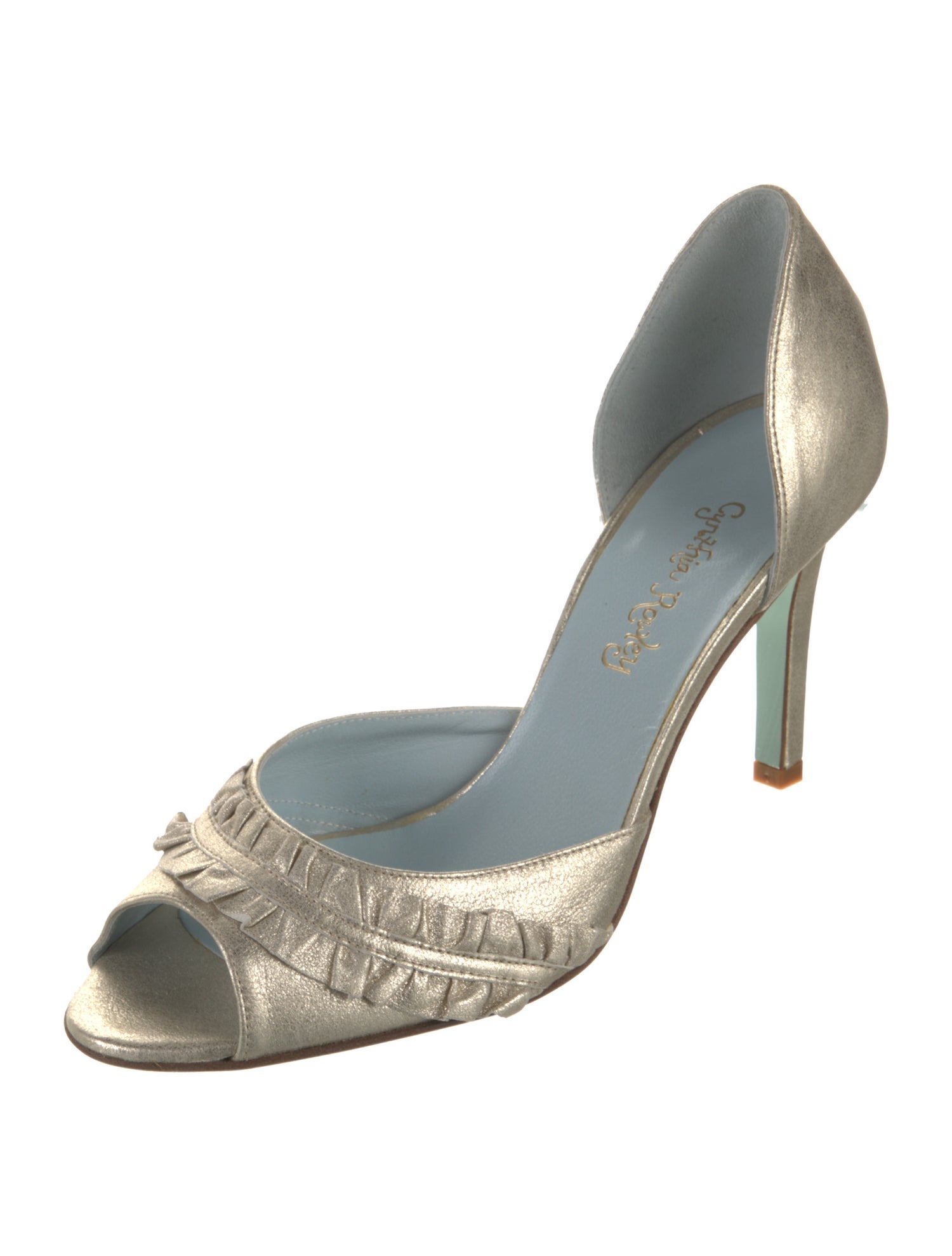 Cynthia Rowley Satin Ruffle Embellishment Sandals