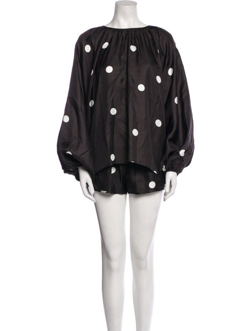 Cynthia Rowley Silk Polka Dot Print Pant Set